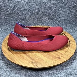 ROTHY'S The Point Ballet Flats Womens shoes Size 7.5 Chili Red Rothys